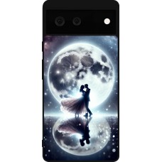Google Pixel 6 Case Hülle - Silikon schwarz Valentin 2024 Liebe unter dem Mond