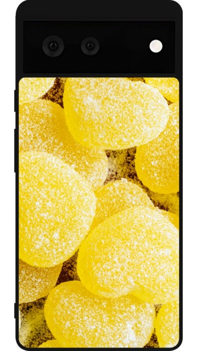 Coque Google Pixel 6 - Silicone rigide noir Valentine 2023 sweet yellow hearts