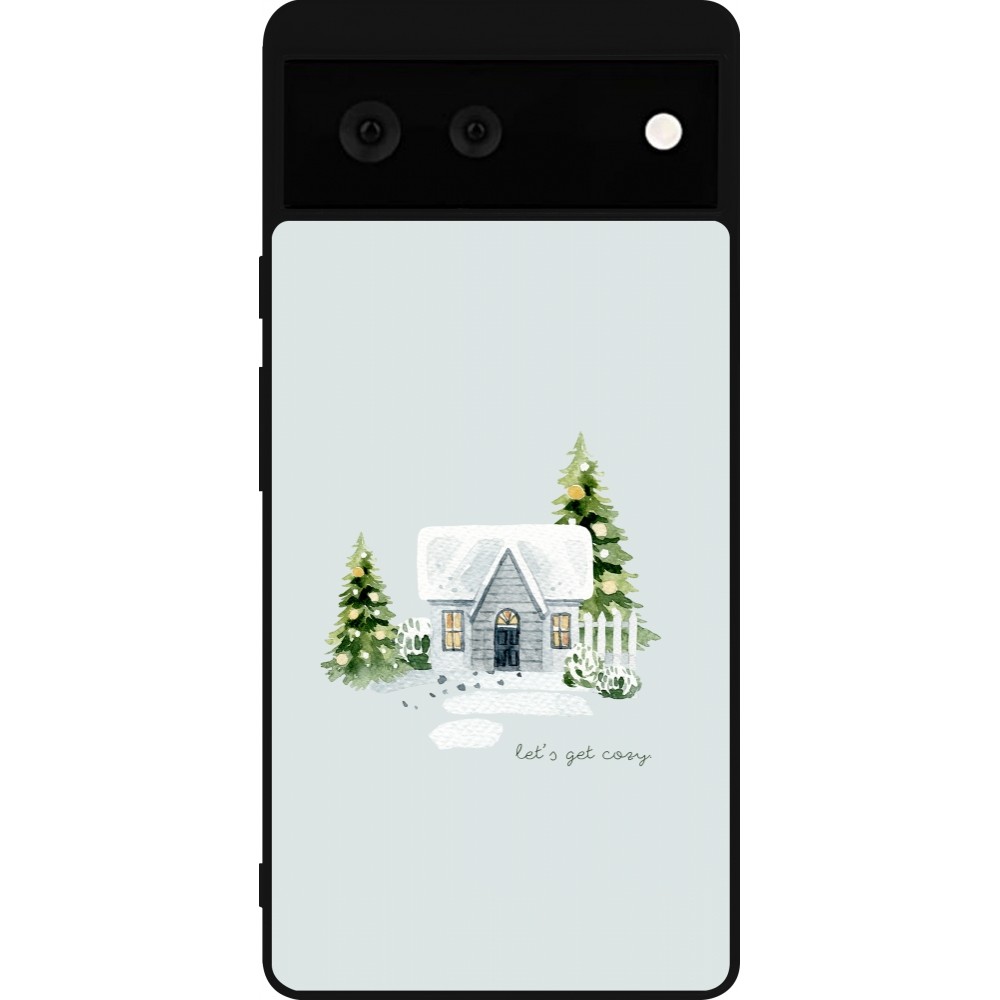 Google Pixel 6 Case Hülle - Silikon schwarz Winter 25 Cosy House