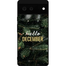 Coque Google Pixel 6 - Silicone rigide noir Winter 25 Winter hello december