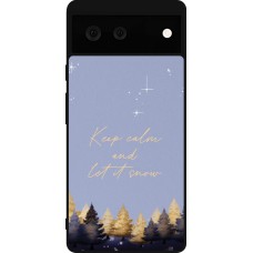 Coque Google Pixel 6 - Silicone rigide noir Winter 25 Winter illustration of trees