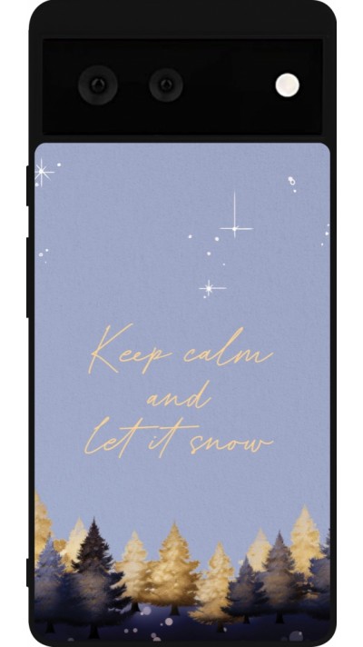 Coque Google Pixel 6 - Silicone rigide noir Winter 25 Winter illustration of trees