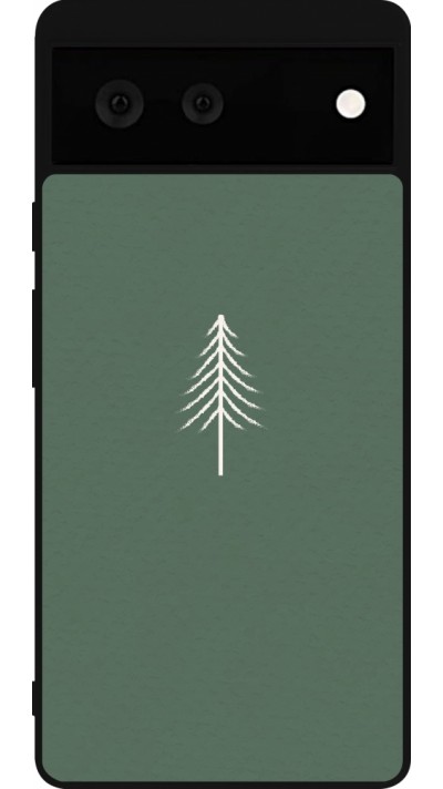 Coque Google Pixel 6 - Silicone rigide noir Christmas 22 minimalist tree