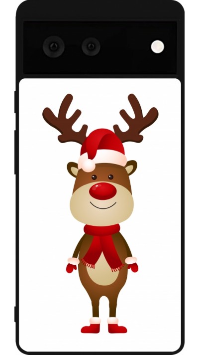 Coque Google Pixel 6 - Silicone rigide noir Christmas 22 reindeer
