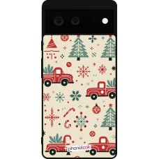 Coque Google Pixel 6 - Silicone rigide noir Noël 2024 Camion Sapin