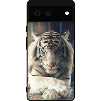 Google Pixel 6 Case Hülle - Silikon schwarz Zen Tiger
