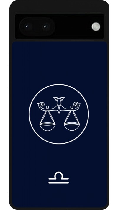 Coque Google Pixel 6a - Silicone rigide noir Astrologie Balance