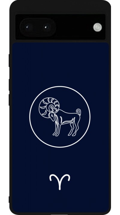 Coque Google Pixel 6a - Silicone rigide noir Astrologie Bélier