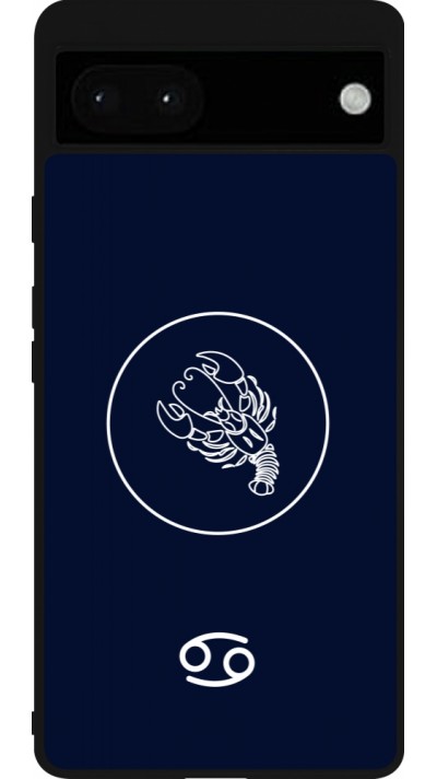 Coque Google Pixel 6a - Silicone rigide noir Astrologie Cancer