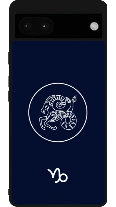 Coque Google Pixel 6a - Silicone rigide noir Astrologie Capricorne
