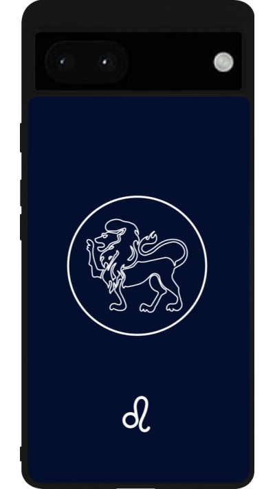 Coque Google Pixel 6a - Silicone rigide noir Astrologie Lion