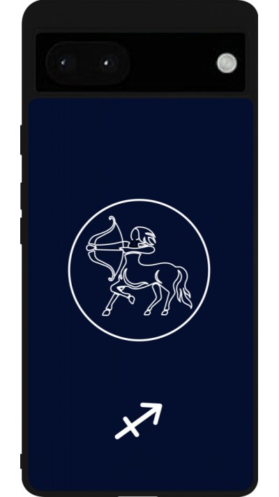 Coque Google Pixel 6a - Silicone rigide noir Astrologie Sagittaire