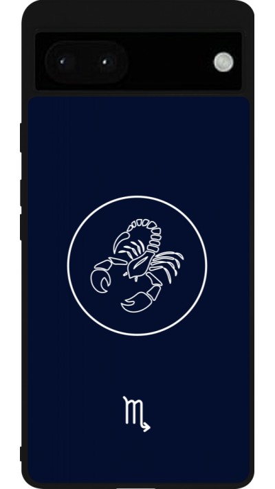 Coque Google Pixel 6a - Silicone rigide noir Astrologie Scorpion