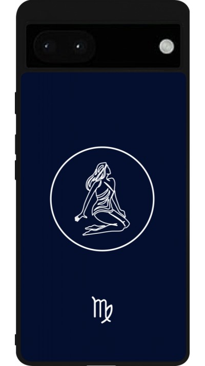 Coque Google Pixel 6a - Silicone rigide noir Astrologie Vierge