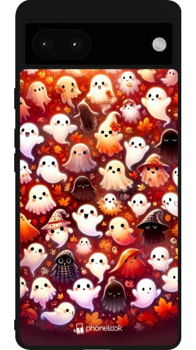 Google Pixel 6a Case Hülle - Silikon schwarz Gespenster Herbst niedlich