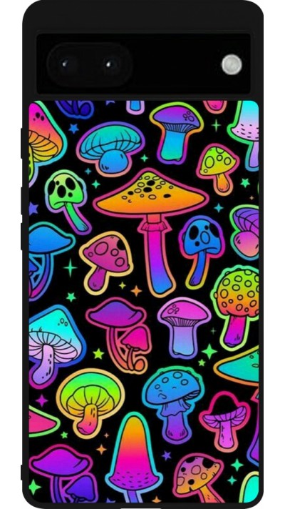 Google Pixel 6a Case Hülle - Silikon schwarz Autumn 2024 magic mushrooms