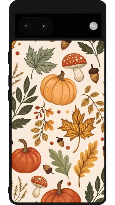 Google Pixel 6a Case Hülle - Silikon schwarz Autumn 25 Autumn pattern