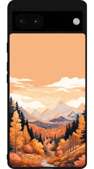 Google Pixel 6a Case Hülle - Silikon schwarz Autumn 25 Mountains