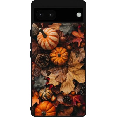 Coque Google Pixel 6a - Silicone rigide noir Autumn 25 Pumpkin