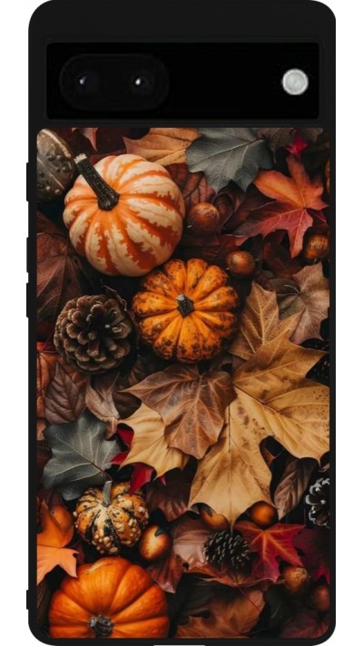 Google Pixel 6a Case Hülle - Silikon schwarz Autumn 25 Pumpkin