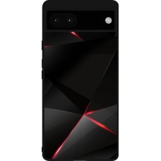 Google Pixel 6a Case Hülle - Silikon schwarz Black Red Lines