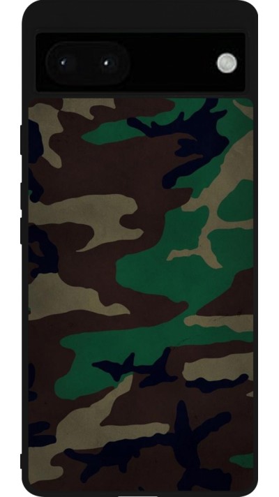 Google Pixel 6a Case Hülle - Silikon schwarz Camouflage 3