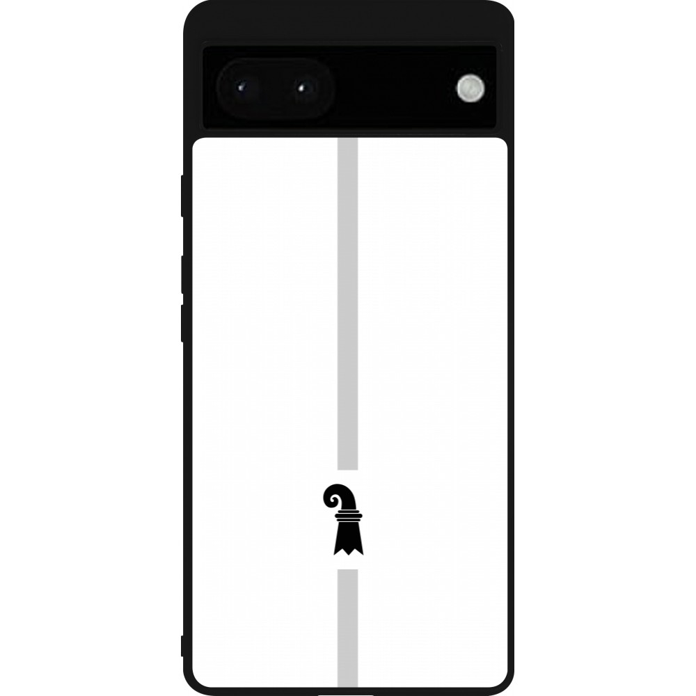 Google Pixel 6a Case Hülle - Silikon schwarz Kanton BS weiss