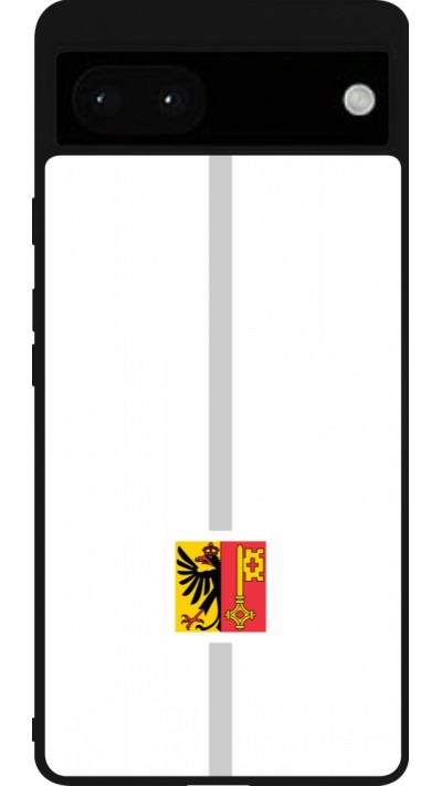 Google Pixel 6a Case Hülle - Silikon schwarz Kanton GE weiss