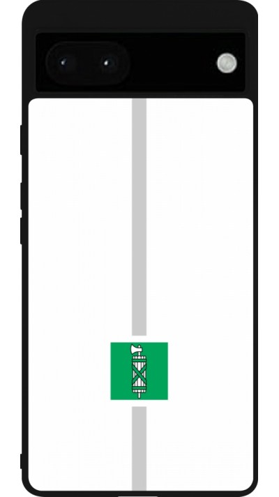 Google Pixel 6a Case Hülle - Silikon schwarz Kanton SG weiss