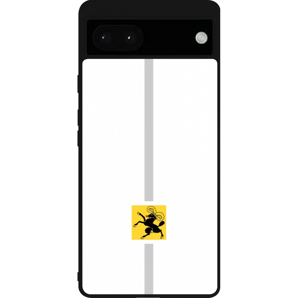 Google Pixel 6a Case Hülle - Silikon schwarz Kanton SH weiss