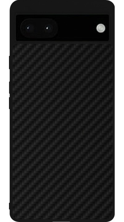 Google Pixel 6a Case Hülle - Silikon schwarz Carbon Basic