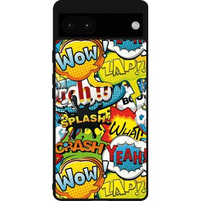Google Pixel 6a Case Hülle - Silikon schwarz Cartoons slogans