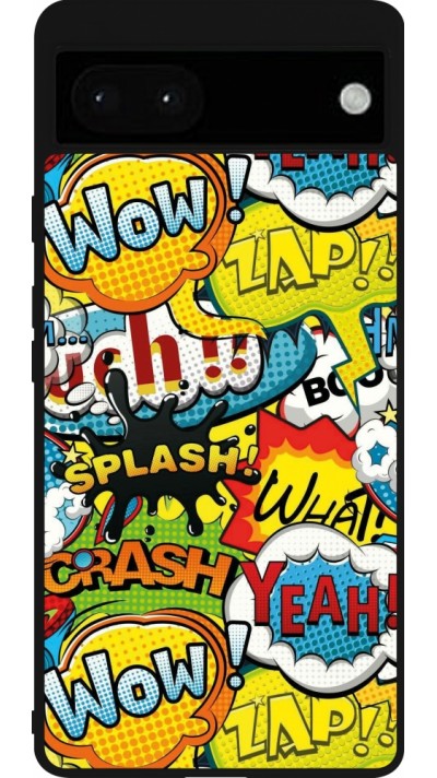 Google Pixel 6a Case Hülle - Silikon schwarz Cartoons slogans