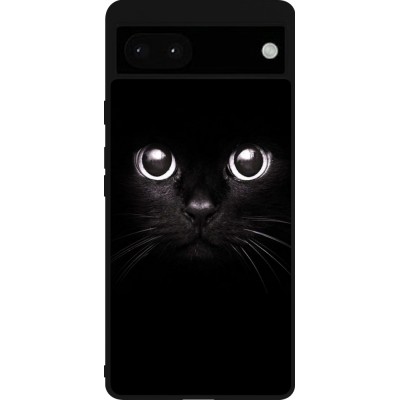 Google Pixel 6a Case Hülle - Silikon schwarz Cat eyes