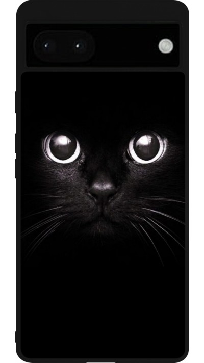 Google Pixel 6a Case Hülle - Silikon schwarz Cat eyes