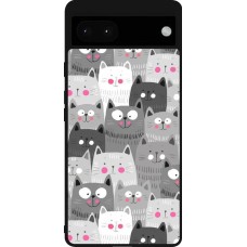 Google Pixel 6a Case Hülle - Silikon schwarz Katzenschwärme