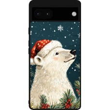 Google Pixel 6a Case Hülle - Silikon schwarz Christmas 25 Bear