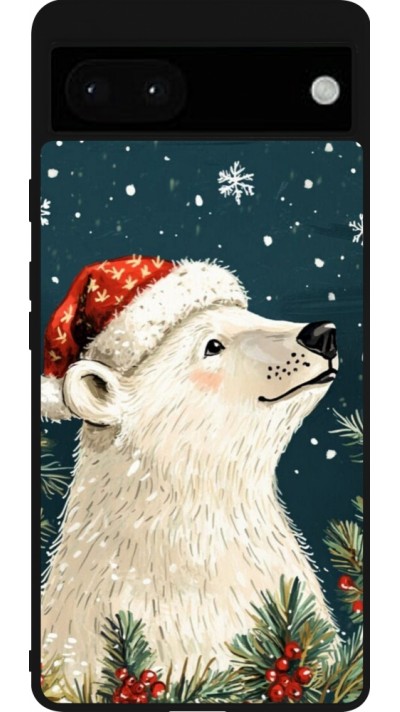 Google Pixel 6a Case Hülle - Silikon schwarz Christmas 25 Bear