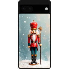 Coque Google Pixel 6a - Silicone rigide noir Christmas 25 Nutcracker Snow