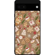 Coque Google Pixel 6a - Silicone rigide noir Christmas 25 Pattern Ginger Cookie