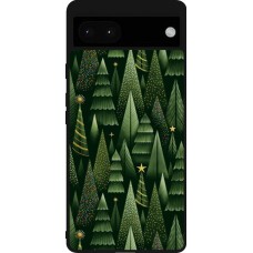 Coque Google Pixel 6a - Silicone rigide noir Christmas 25 Pattern Xmas Tree
