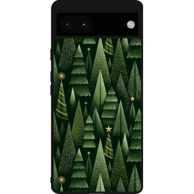 Coque Google Pixel 6a - Silicone rigide noir Christmas 25 Pattern Xmas Tree