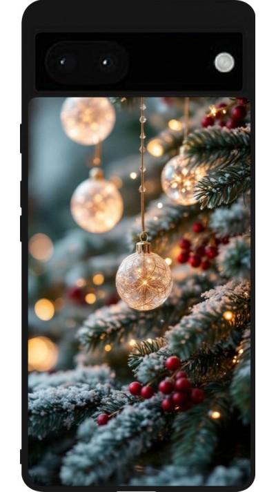 Google Pixel 6a Case Hülle - Silikon schwarz Christmas 25 Xmas Decorated Tree