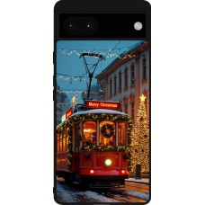 Coque Google Pixel 6a - Silicone rigide noir Christmas 25 Xmas Train
