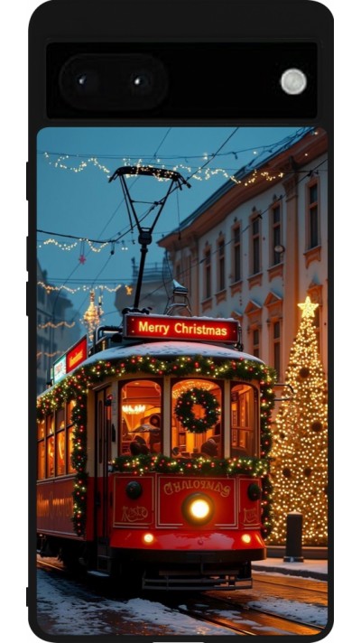 Google Pixel 6a Case Hülle - Silikon schwarz Christmas 25 Xmas Train