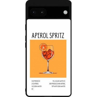 Google Pixel 6a Case Hülle - Silikon schwarz Cocktail Rezept Aperol Spritz