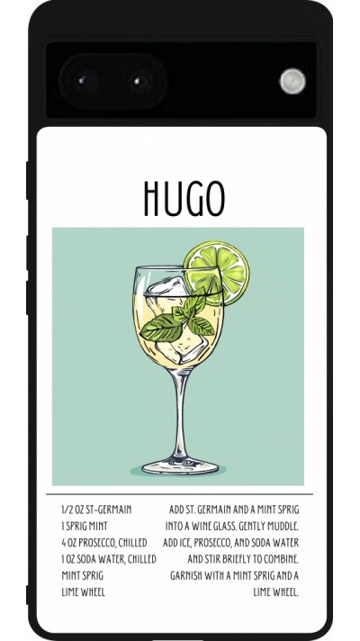 Google Pixel 6a Case Hülle - Silikon schwarz Cocktail Rezept Hugo