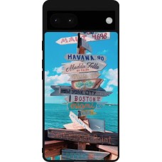 Google Pixel 6a Case Hülle - Silikon schwarz Cool Cities Directions