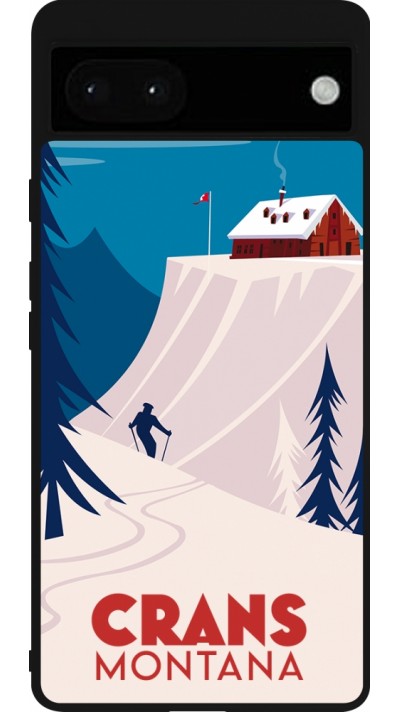 Google Pixel 6a Case Hülle - Silikon schwarz Crans-Montana Cabane