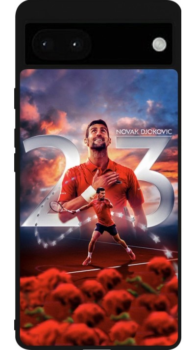 Google Pixel 6a Case Hülle - Silikon schwarz Djokovic 23 Grand Slam